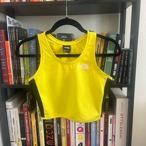 The North Face Yellow Fitted Crop Tank Top